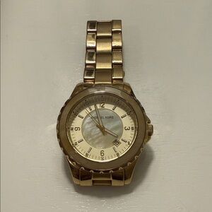 Michael Kors Gold-Tone Watch with Mother of Pearl Dial